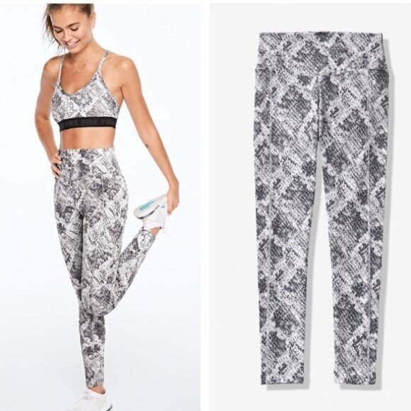 Victoria's Secret PINK Sport | Gray Snake Skin High Waist Leggings | Size Small - Picture 1 of 11